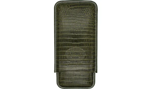Estojo para Charutos Hoyo de Monterrey Couro Verde 3 unid.