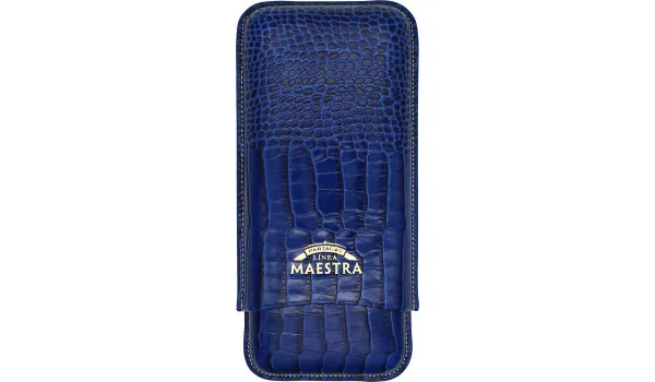 Estojo para Charutos Partagas Linea Maestra Couro Azul 3 peças