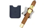 Les Fines Lames Cigar Bench com estojo de couro azul petróleo