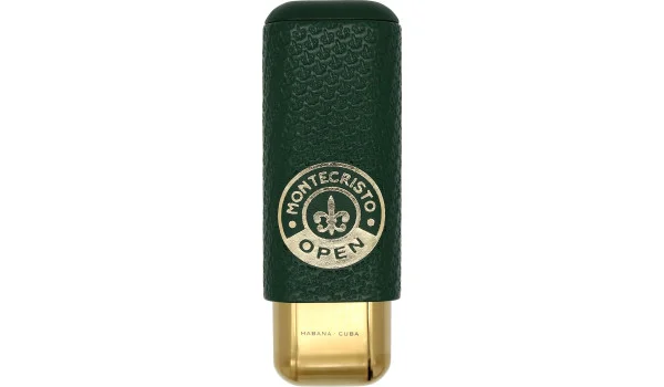 Estojo para charutos Montecristo Open em couro e metal, 2 charutos
