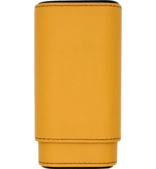 Estojo de couro para charutos Amarelo / Carbono