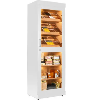 Umidor tipo gabinete Roma Adorini, com umidificador eletrônico, branco